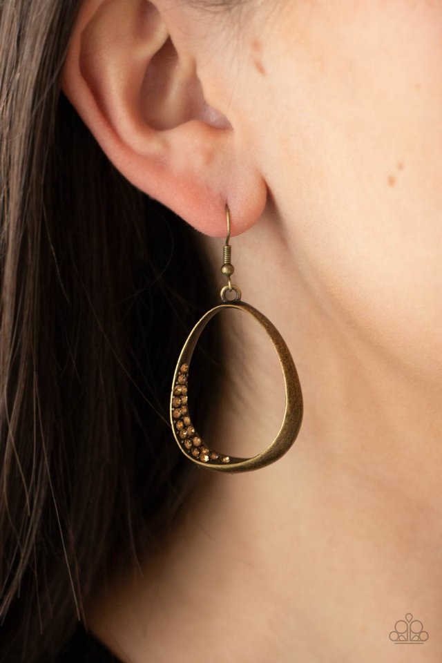 Fiercely Flauntable - Brass - Paparazzi Earring Image