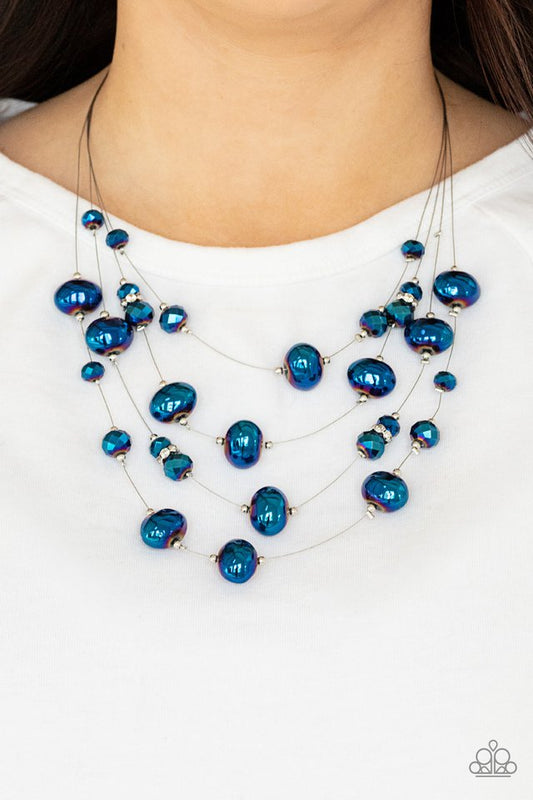 Cosmic Real Estate - Blue - Paparazzi Necklace Image