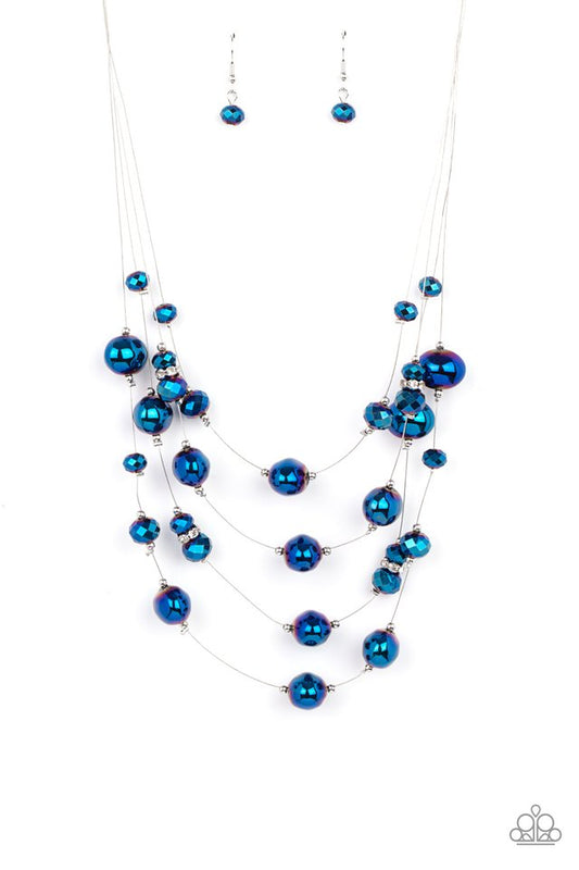 Cosmic Real Estate - Blue - Paparazzi Necklace Image