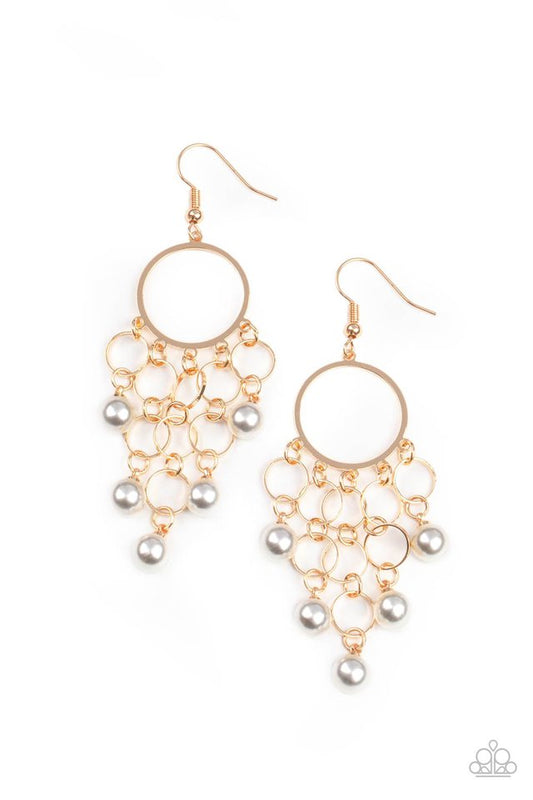 When Life Gives You Pearls - Gold - Paparazzi Earring Image