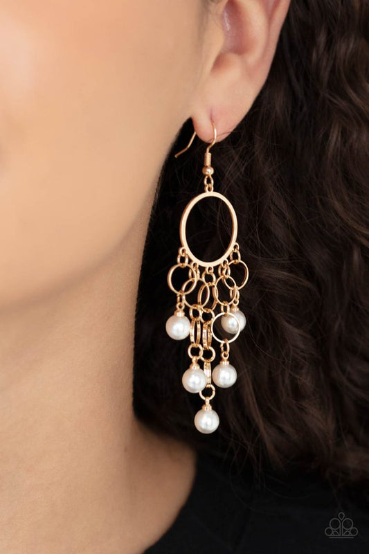 When Life Gives You Pearls - Gold - Paparazzi Earring Image