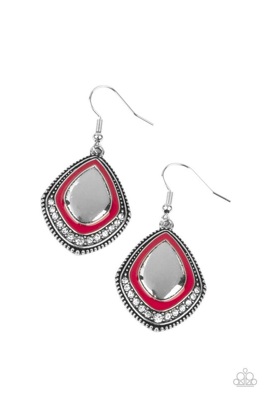 Fearlessly Feminine - Red - Paparazzi Earring Image