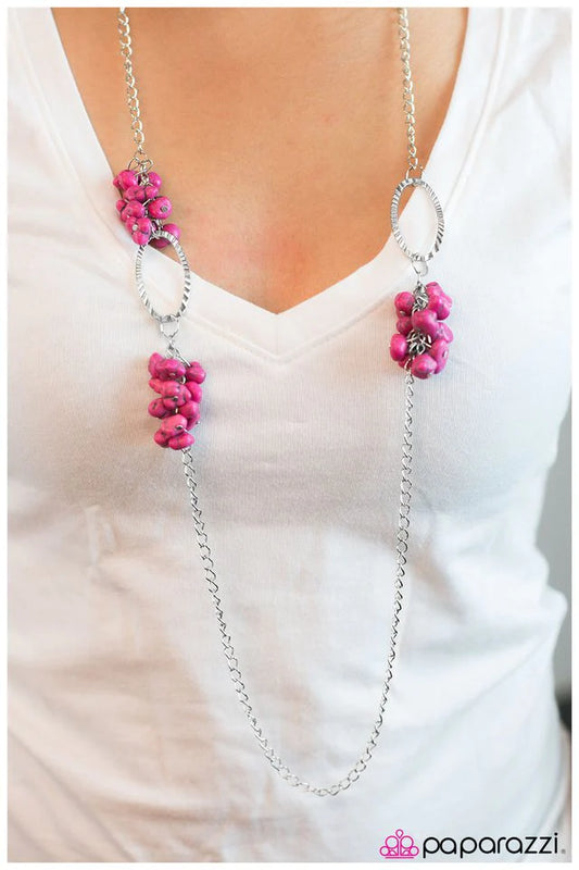 Paparazzi Necklace ~ Embers of Elegance - Pink