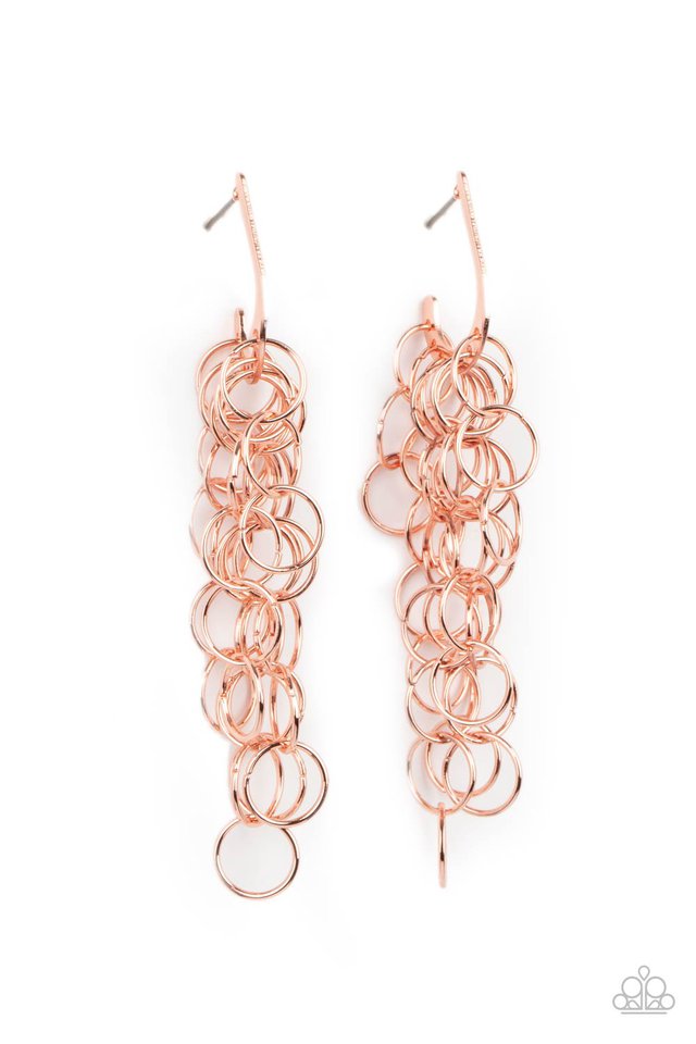 Long Live The Rebels - Copper - Paparazzi Earring Image