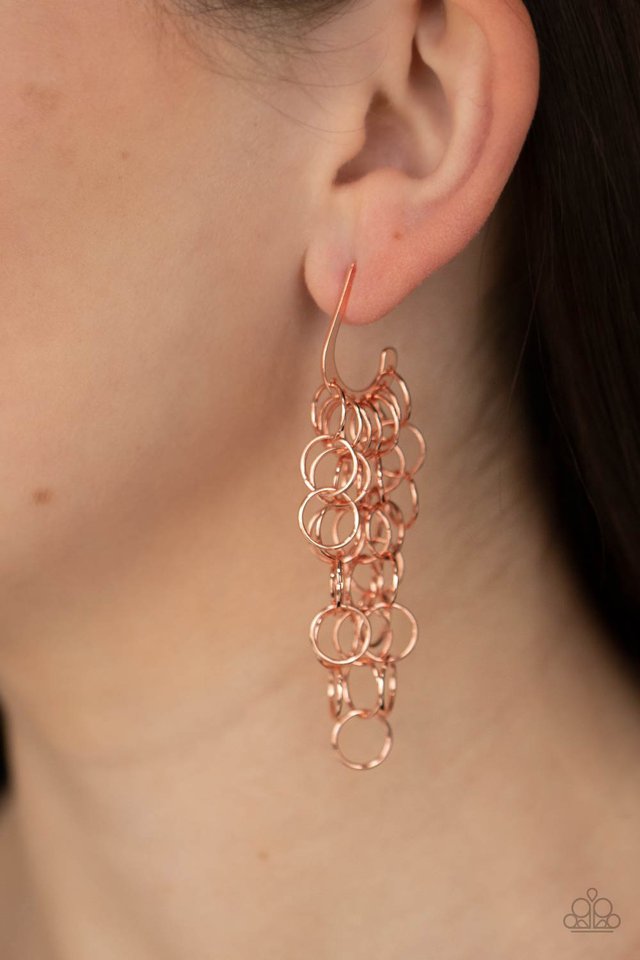 Long Live The Rebels - Copper - Paparazzi Earring Image