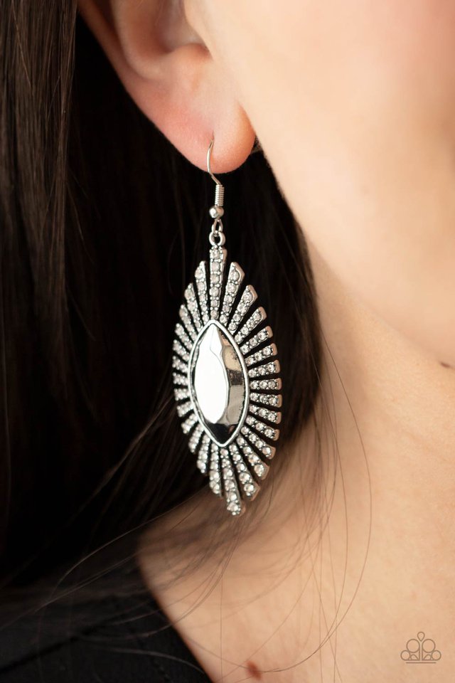 ​Who Is The FIERCEST Of Them All - White - Paparazzi Earring Image