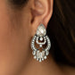 Glamour Gauntlet - White - Paparazzi Earring Image