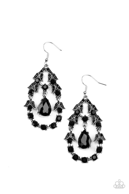 Garden Decorum - Black - Paparazzi Earring Image