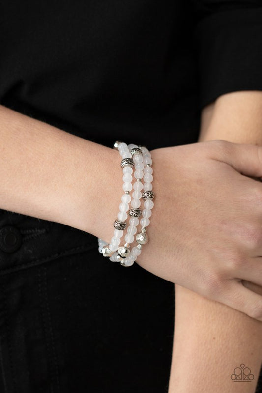 ​Here to STAYCATION - White - Paparazzi Bracelet Image