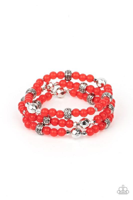 Here to STAYCATION - Red - Paparazzi Bracelet Image