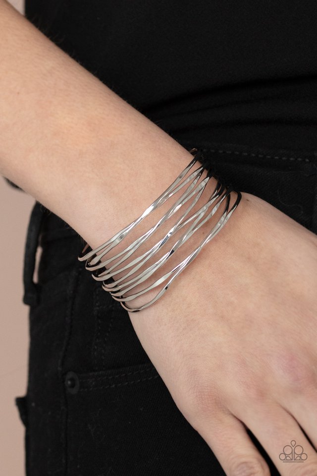 Nerves of Steel - Silver - Paparazzi Bracelet Image