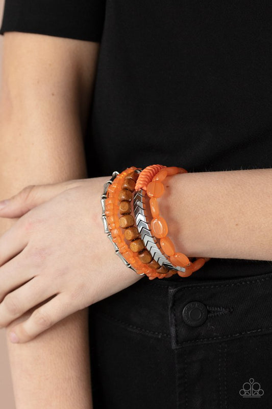 Outdoor Retreat - Orange - Paparazzi Bracelet Image