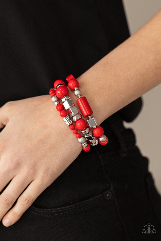 Perfectly Prismatic - Red - Paparazzi Bracelet Image