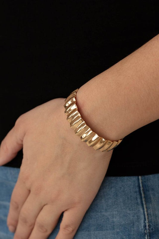 Across The HEIR-Waves - Gold - Paparazzi Bracelet Image