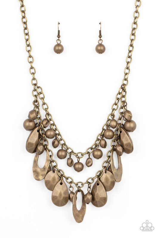 Extra Exhilarating - Brass - Paparazzi Necklace Image