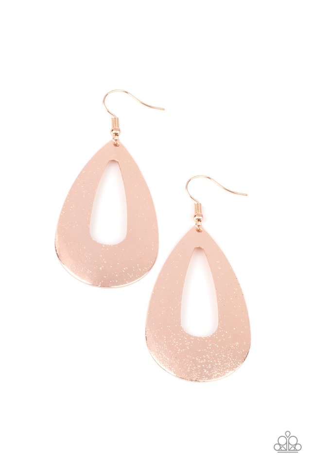 Hand It OVAL! - Rose Gold - Paparazzi Earring Image