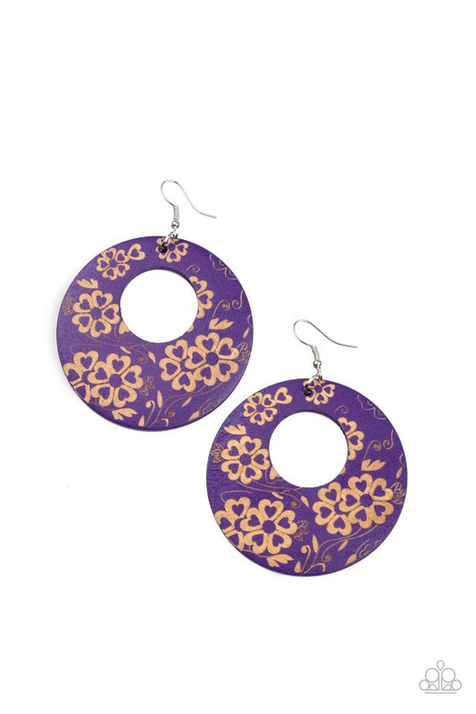 Galapagos Garden Party - Purple - Paparazzi Earring Image