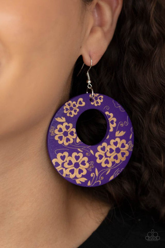 Galapagos Garden Party - Purple - Paparazzi Earring Image