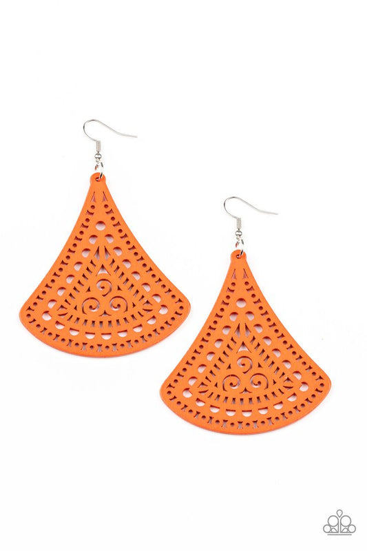 FAN to FAN - Orange - Paparazzi Earring Image