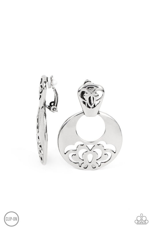 ​Industrial Eden - Silver - Paparazzi Earring Image