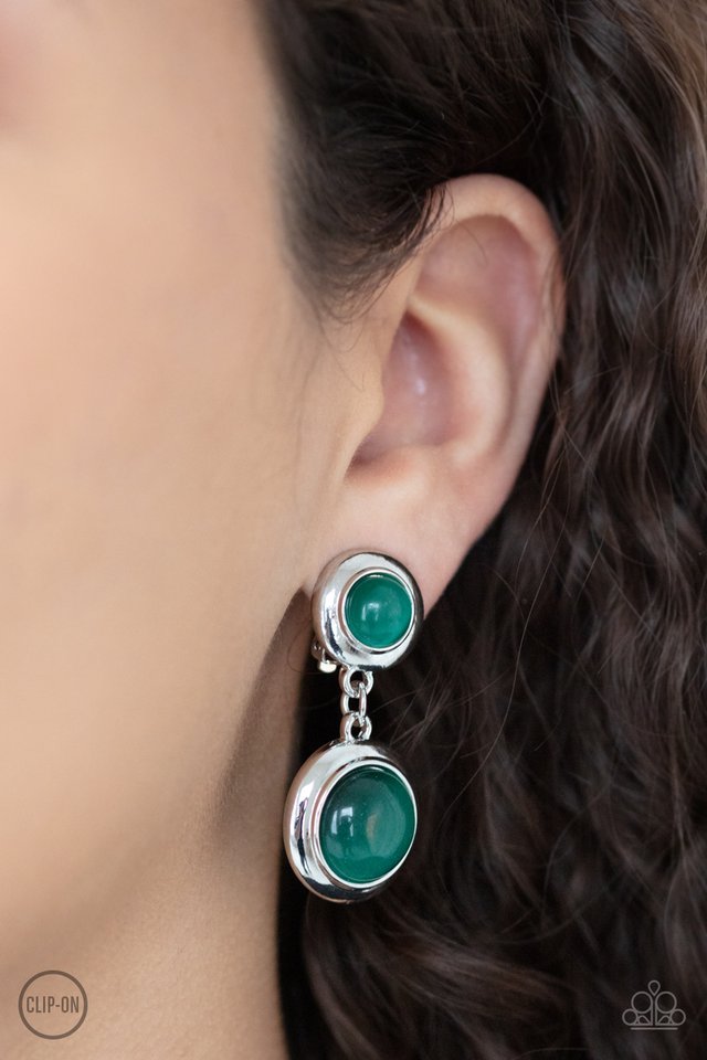 Subtle Smolder - Green - Paparazzi Earring Image