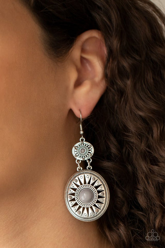 Temple of The Sun - Silver - Paparazzi Earring Image