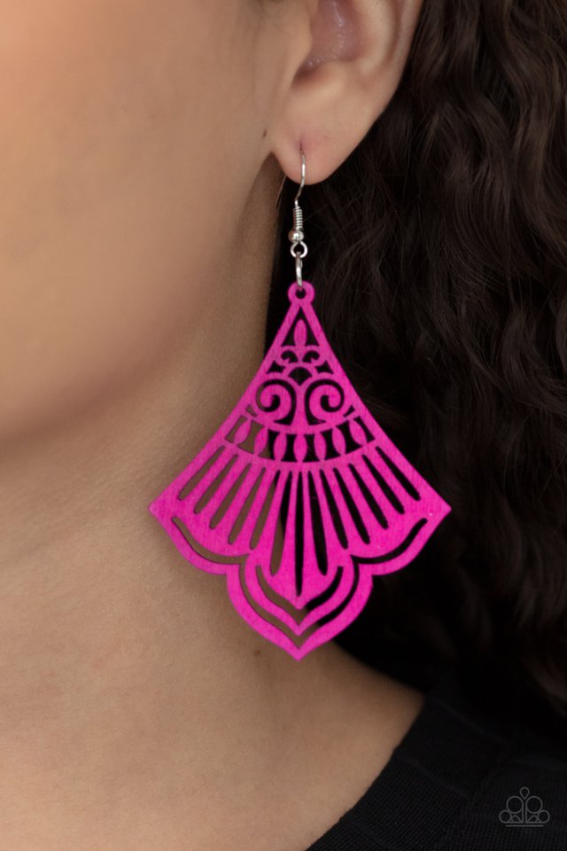 Eastern Escape - Pink - Paparazzi Earring Image