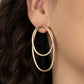 So OVAL-Dramatic - Gold - Paparazzi Earring Image