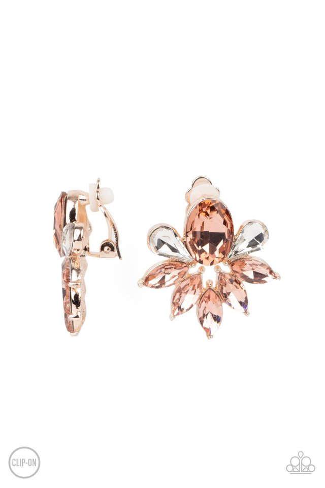 Fearless Finesse - Rose Gold - Paparazzi Earring Image