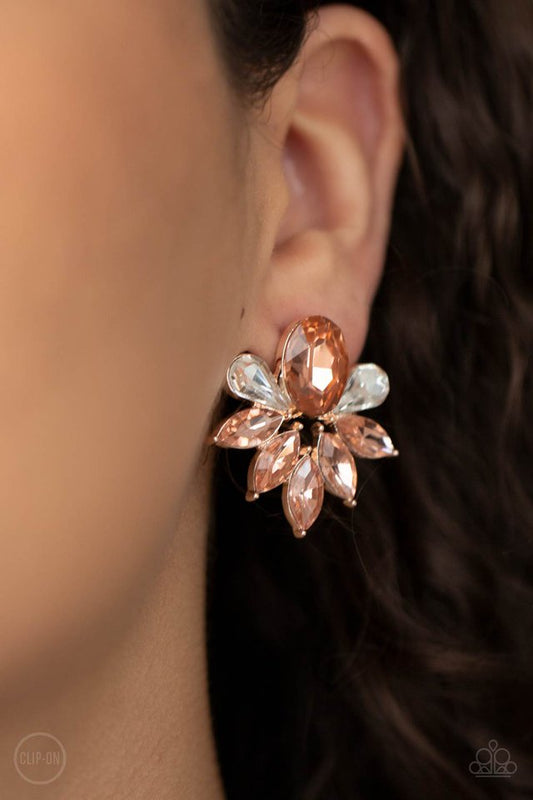 Fearless Finesse - Rose Gold - Paparazzi Earring Image