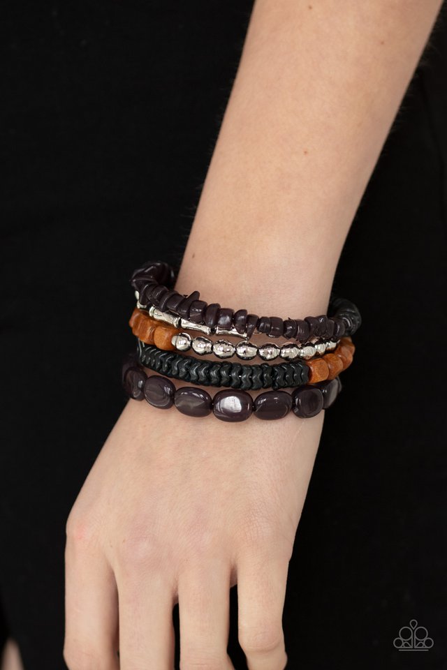 Outdoor Retreat - Black - Paparazzi Bracelet Image