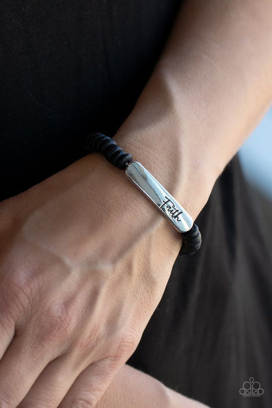 Full Faith - Black - Paparazzi Bracelet Image