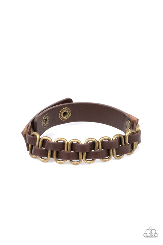 ​Gone Rogue - Brass - Paparazzi Bracelet Image