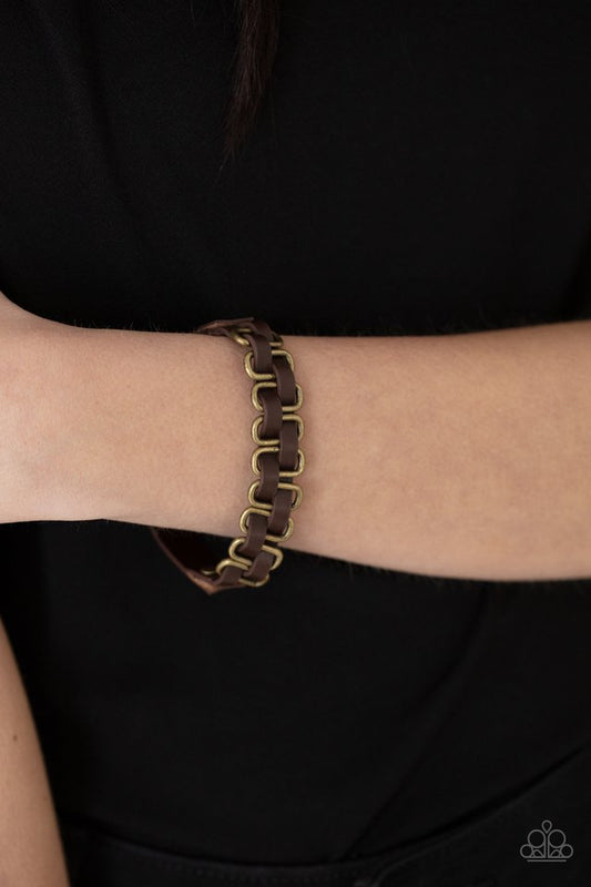 ​Gone Rogue - Brass - Paparazzi Bracelet Image