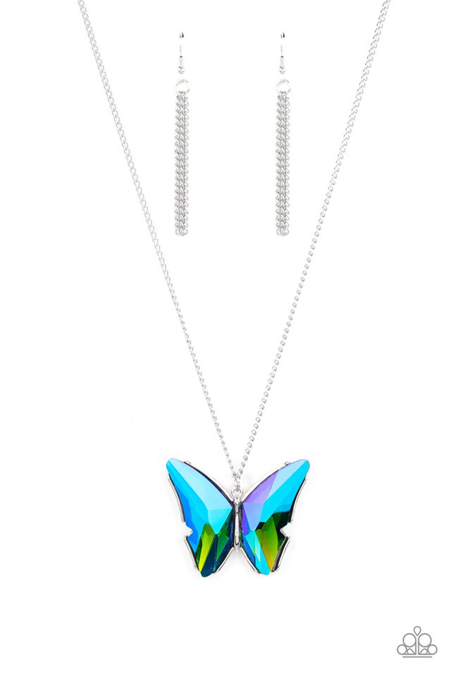 The ​Social Butterfly Effect - Blue - Paparazzi Necklace Image