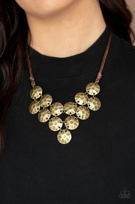 Token Treasure - Brass - Paparazzi Necklace Image