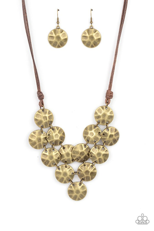 Token Treasure - Brass - Paparazzi Necklace Image