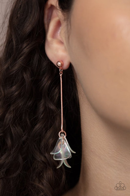 Keep Them In Suspense - Copper - Paparazzi Earring Image