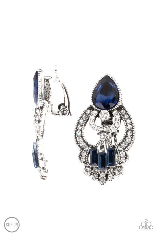 ​Glamour Gauntlet - Blue - Paparazzi Earring Image