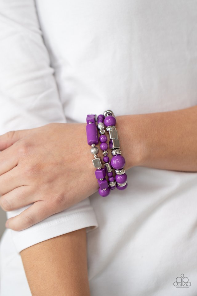 Perfectly Prismatic - Purple - Paparazzi Bracelet Image