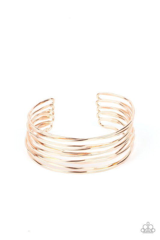 Nerves of Steel - Rose Gold - Paparazzi Bracelet Image