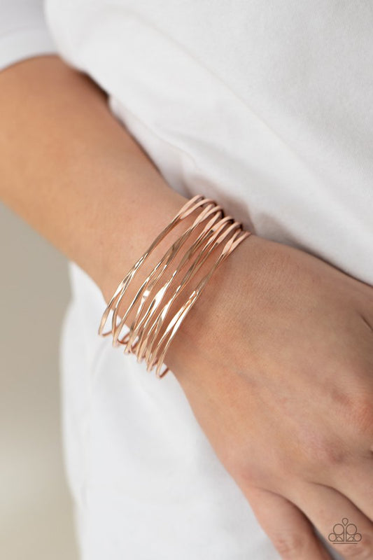 Nerves of Steel - Rose Gold - Paparazzi Bracelet Image