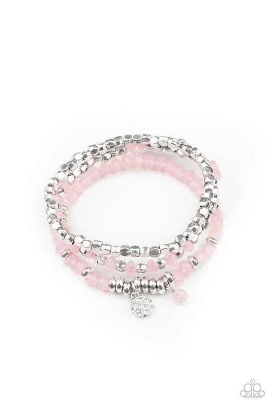 Glacial Glimmer - Pink - Paparazzi Bracelet Image