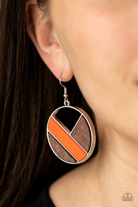 Dont Be MODest - Orange - Paparazzi Earring Image