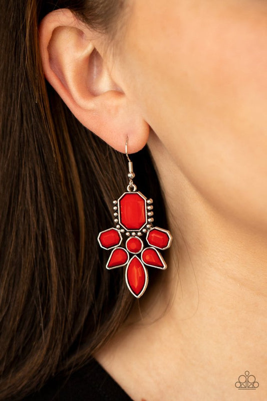 ​Vacay Vixen - Red - Paparazzi Earring Image