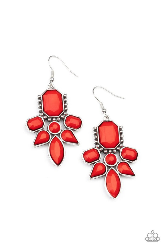 ​Vacay Vixen - Red - Paparazzi Earring Image