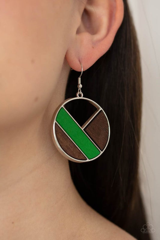 Dont Be MODest - Green - Paparazzi Earring Image