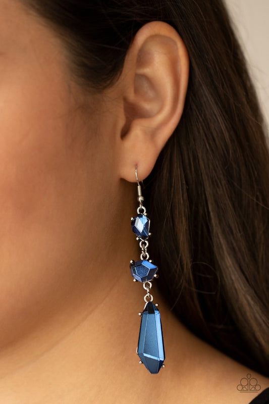 Sophisticated Smolder - Blue - Paparazzi Earring Image