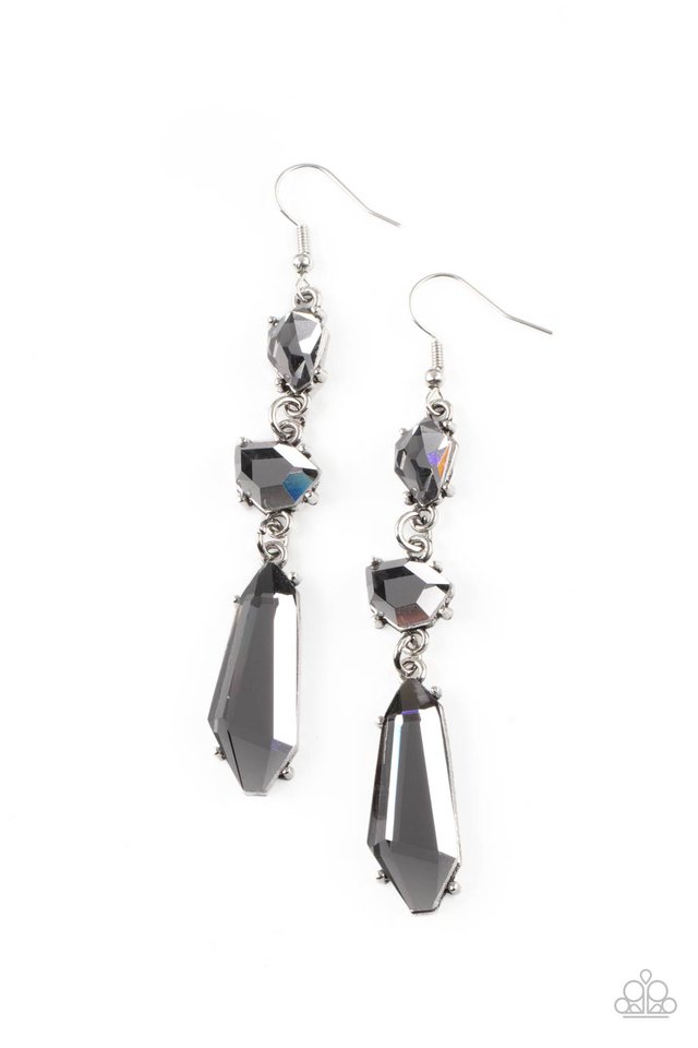 ​Sophisticated Smolder - Silver - Paparazzi Earring Image