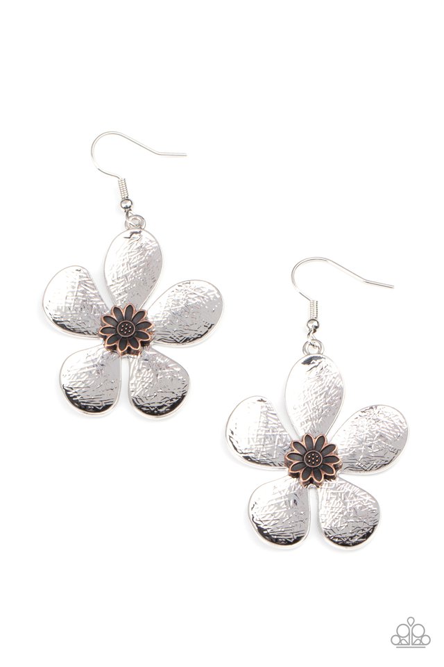 Fresh Florals - Silver - Paparazzi Earring Image